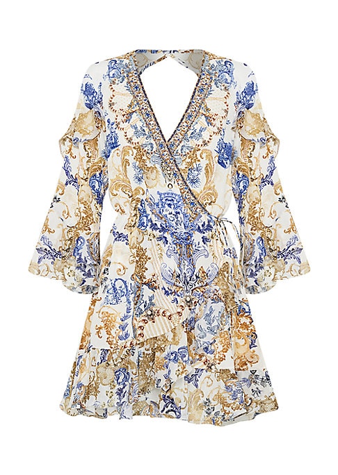 Silk Ruffle A-Line Dress