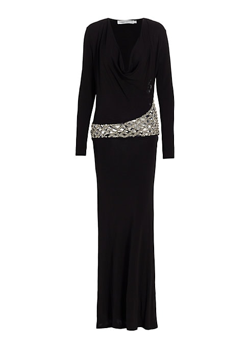 Cowl Neck Crystal Gown