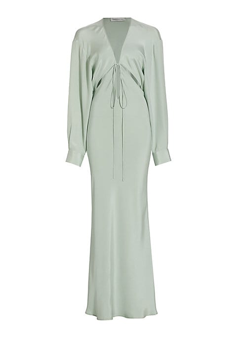 Silk Tie Maxi Dress