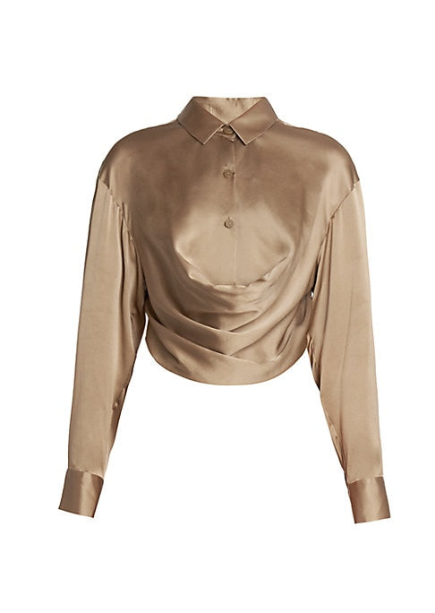 Elegant Silk Drape Top