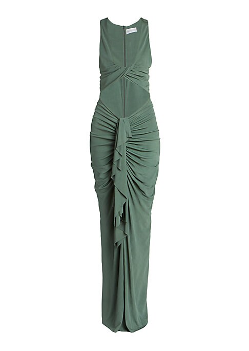 Twist Ruffle Maxi Dress