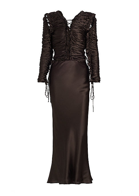 Lace-Up Satin Elegance