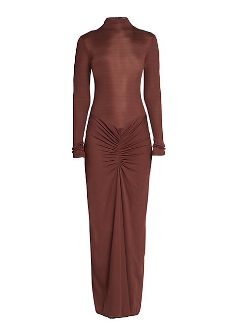 Gathered Mock Turtleneck Dress