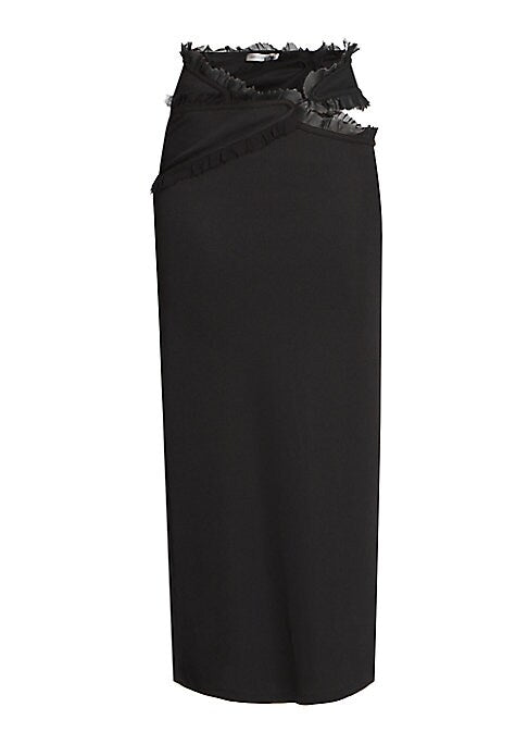 Silk-Trimmed Maxi Skirt