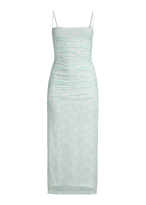 Floral Ruched Midi Dress