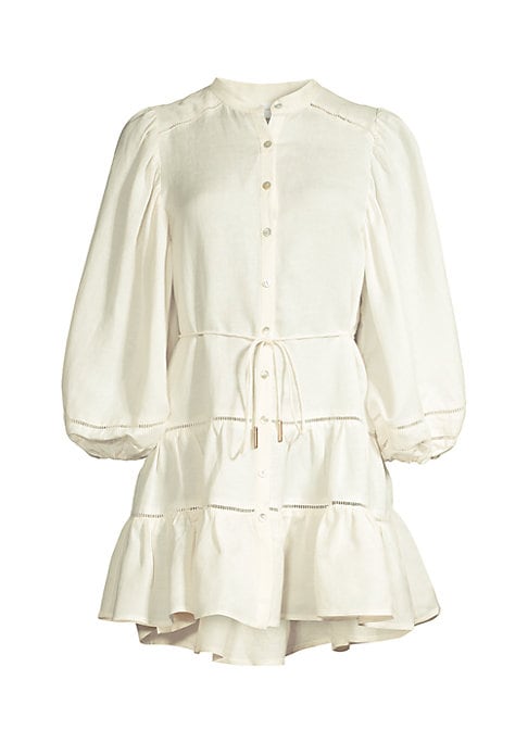 Belted Balloon Cotton Dress