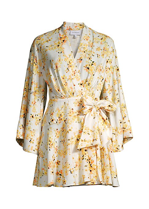 Linen Bell Sleeve Wrap Dress