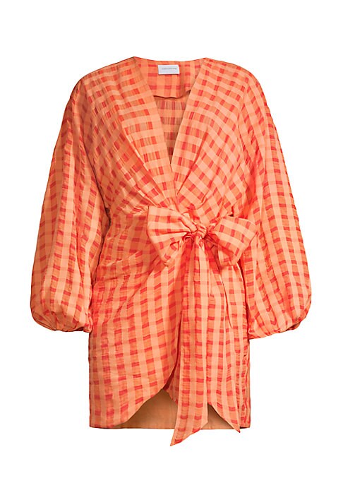 Gingham Wrap Mini Dress