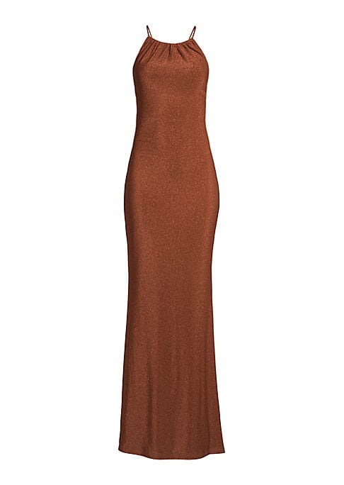 Lustrous Halter Glam Dress