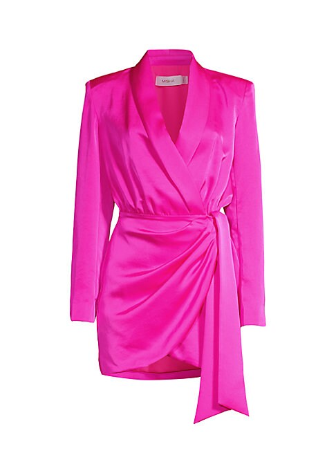 Satin Wrap Mini Dress