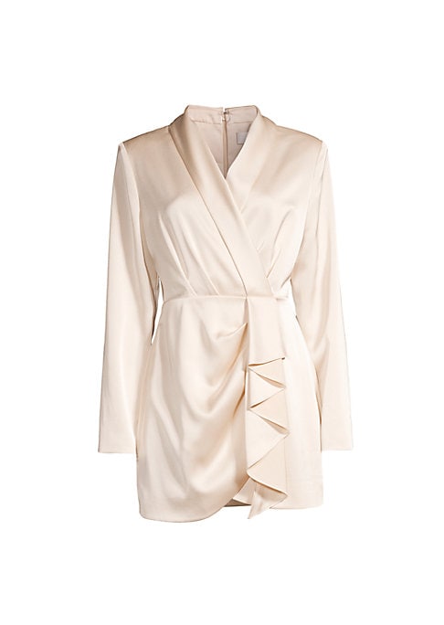 Ruffled Satin Blazer Dress