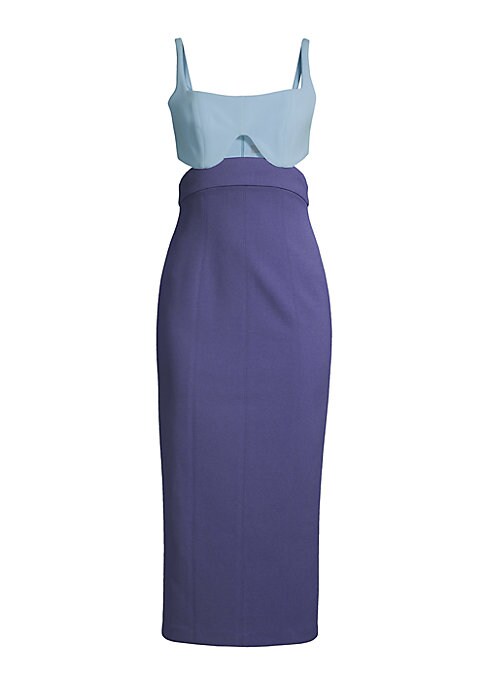 Chic Two-Tone Midi Dress