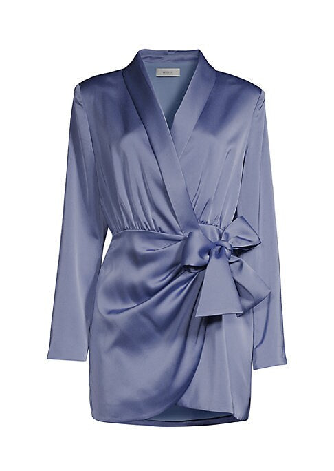 Satin Charm Wrap Dress