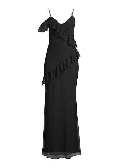 Fluid Ruffle Evening Gown