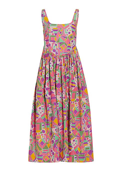 Geometric Charm Midi-Dress