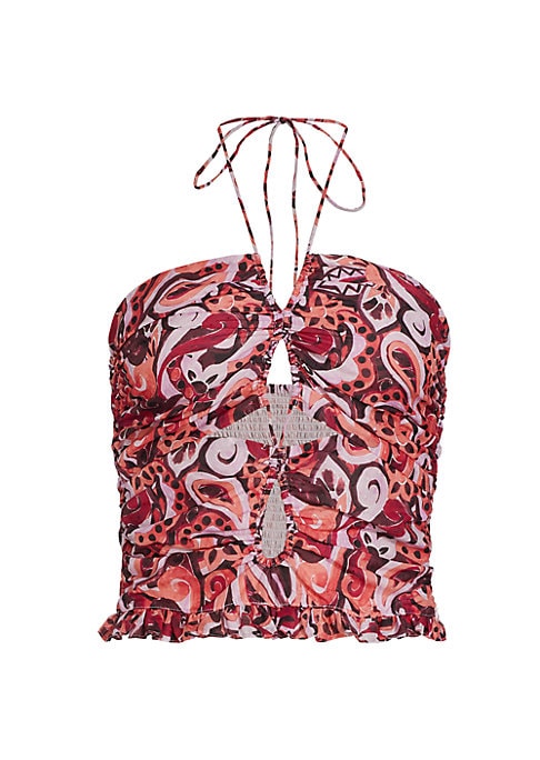 Abstract Halter Top