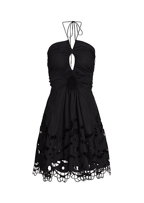 Eyelet Cotton Halter Dress