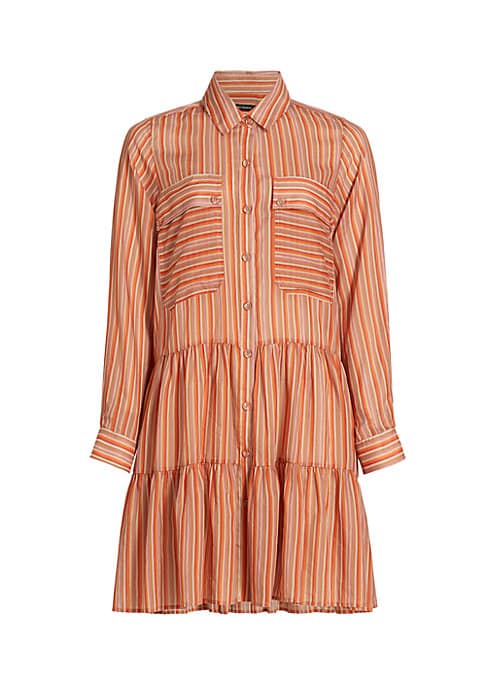 Silk-Blend Striped Dress
