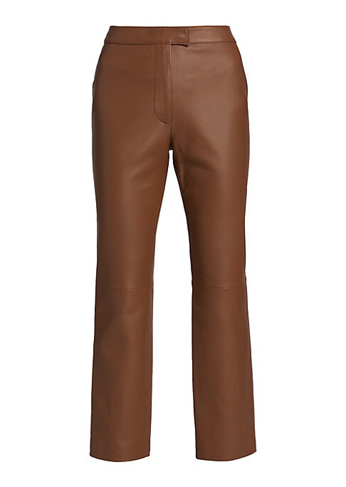 Chic High-Waist Leather Trousers