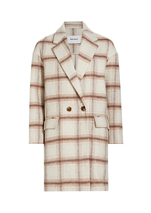 Windowpane Plaid Oversized Coat