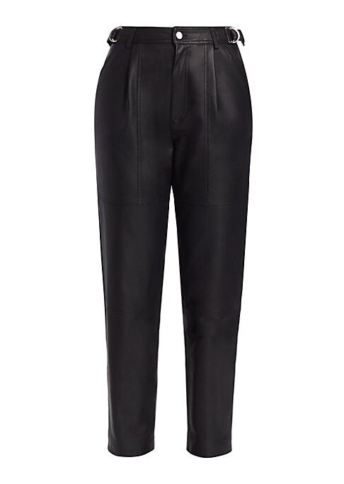 Sleek Leather Utility Trousers