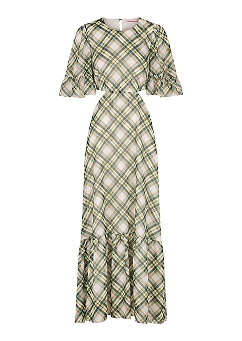 Cut-Out Ruffle Maxi Dress