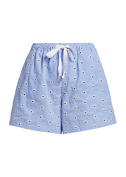 Daisy Embroidered Cotton Shorts