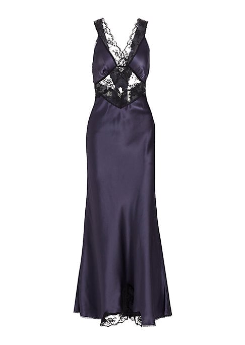 Silk Lace V-Cut Gown