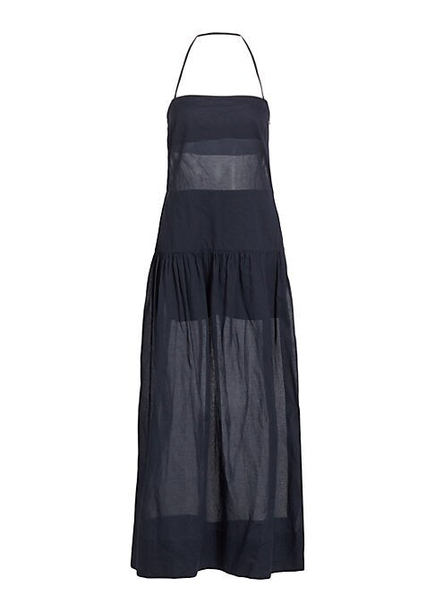 Silk-Cotton Halter Dress