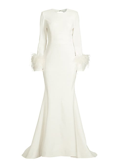 Feathered Elegance Gown
