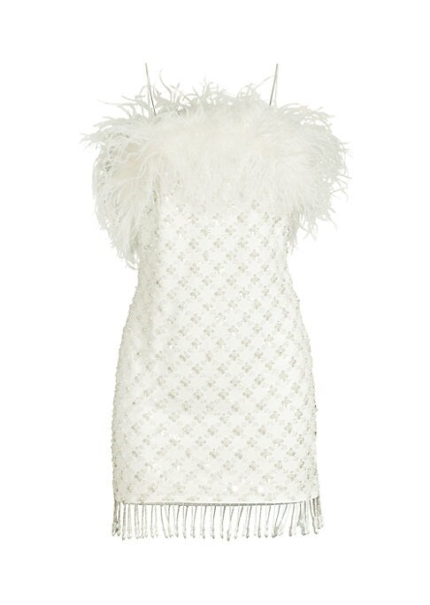 Feathered Glam Mini Dress