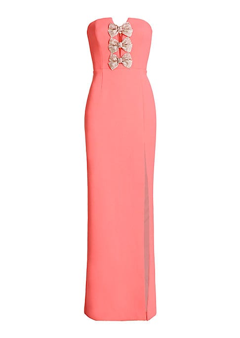 Bow-Embellished Evening Gown
