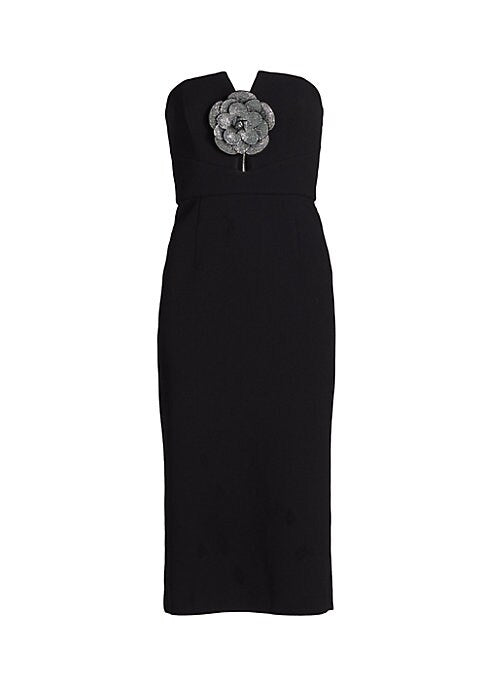 Glimmering Floral Midi Dress