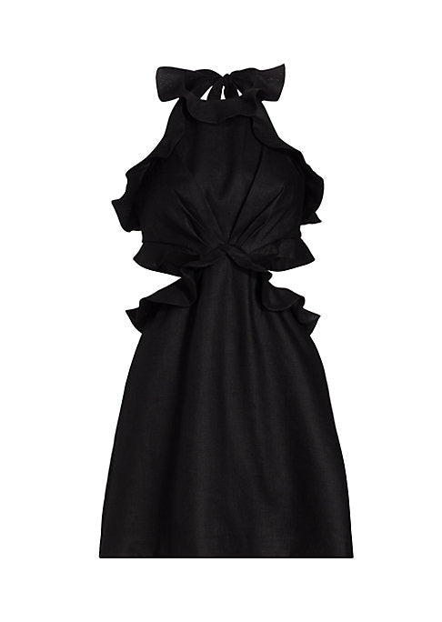 Ruffled Back Tie Dress