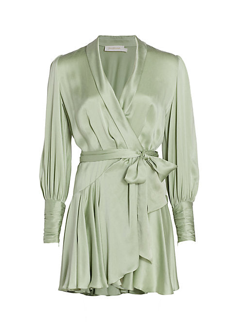 Satin Chic Wrap Dress