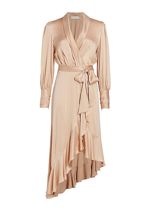 Elegant Ruffle Wrap Dress
