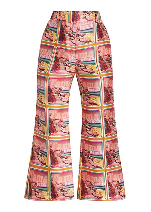 Silk Flare Crop Trousers