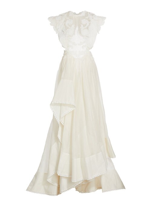 Elegant Asymmetric Sequined Gown