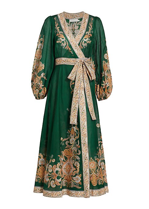 Paisley Wrap Midi Dress