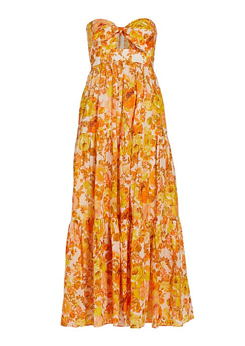 Floral Tie-Front Maxi Dress