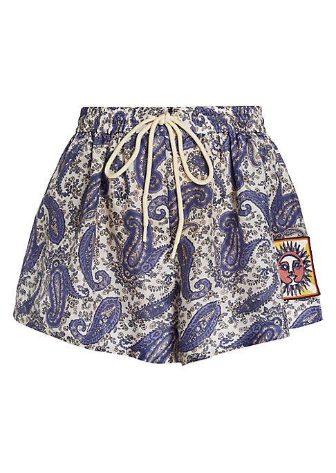 Silk Paisley Shorts