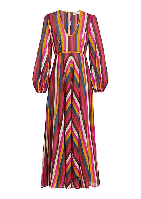 Striped V-Neck Maxi Dress