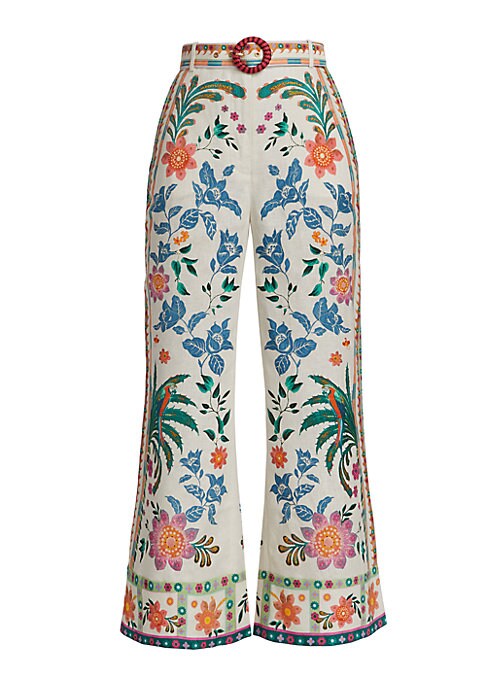 Floral Flare Linen Pants