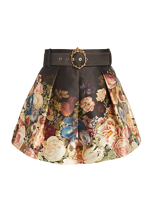 Floral Pleated A-Line Shorts