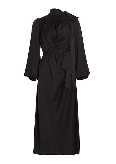 Lustrous Cowl Midi-Dress