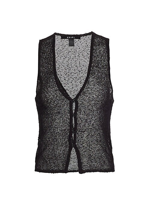 Textured V-Neck Vest