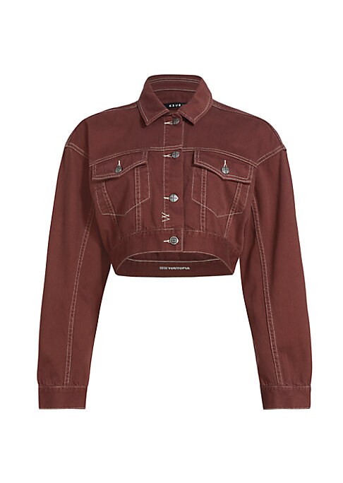 Cropped Drill Trucker Jacket
