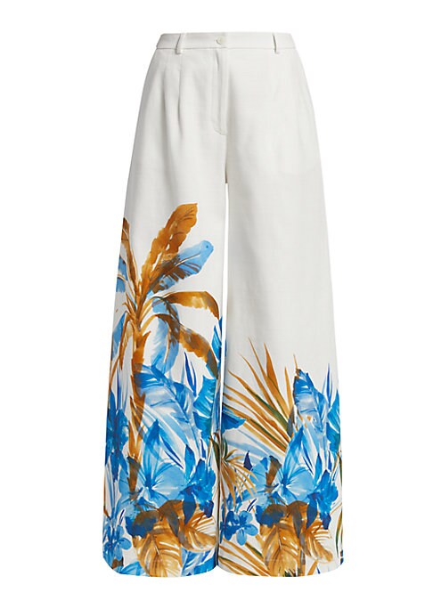 Palm Print Breezy Trousers