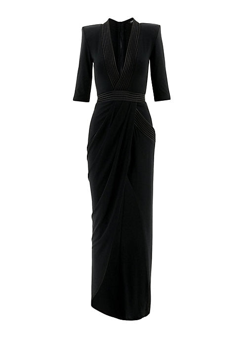 Asymmetric Satin Glam Gown