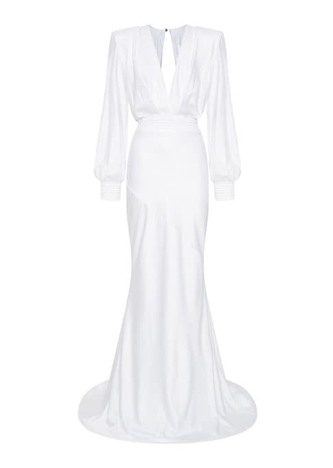 Elegant Balloon Sleeve Gown
